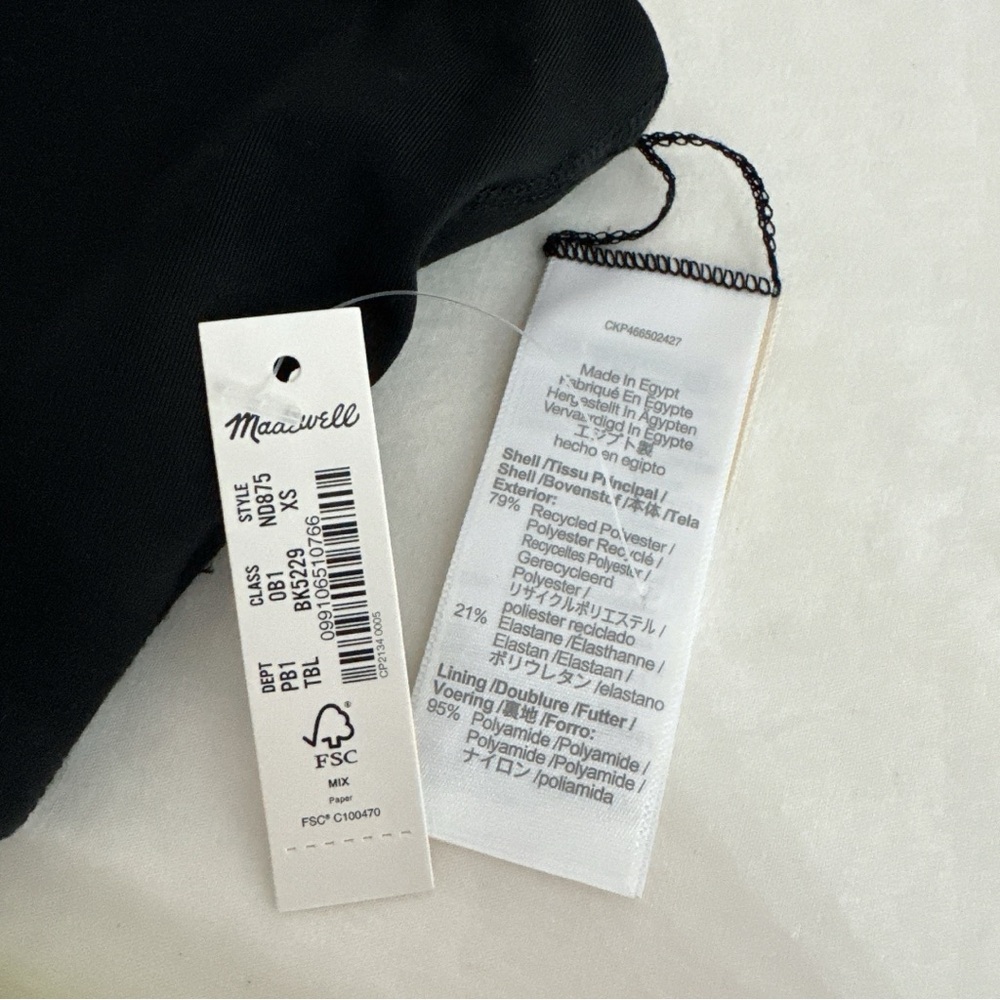 NWT Madewell Black Crop Top - XS - Picture 5 of 12